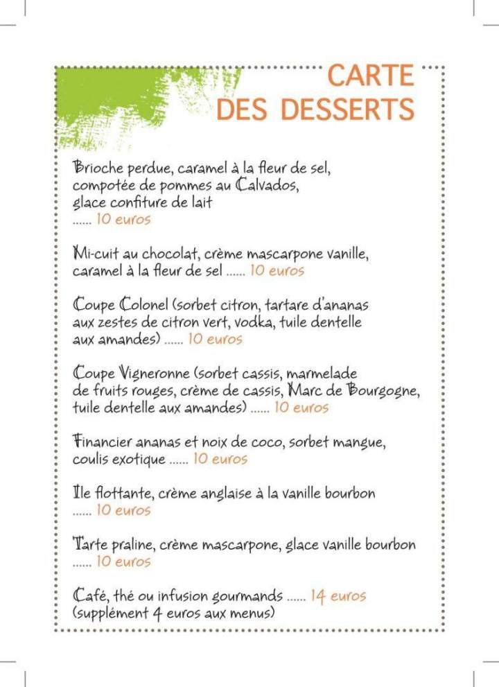 Menu spécial Beaujolais